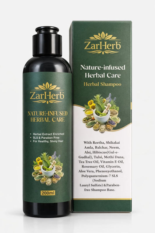 ZarHerb Natural Herbal Shampoo – SLS & Paraben Free | Chemical-Free Hair Care